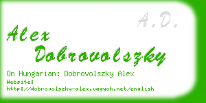 alex dobrovolszky business card